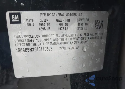 2018 Cadillac Ats Luxury from USA, damaged, VIN 1G6AB5RX9J0110593